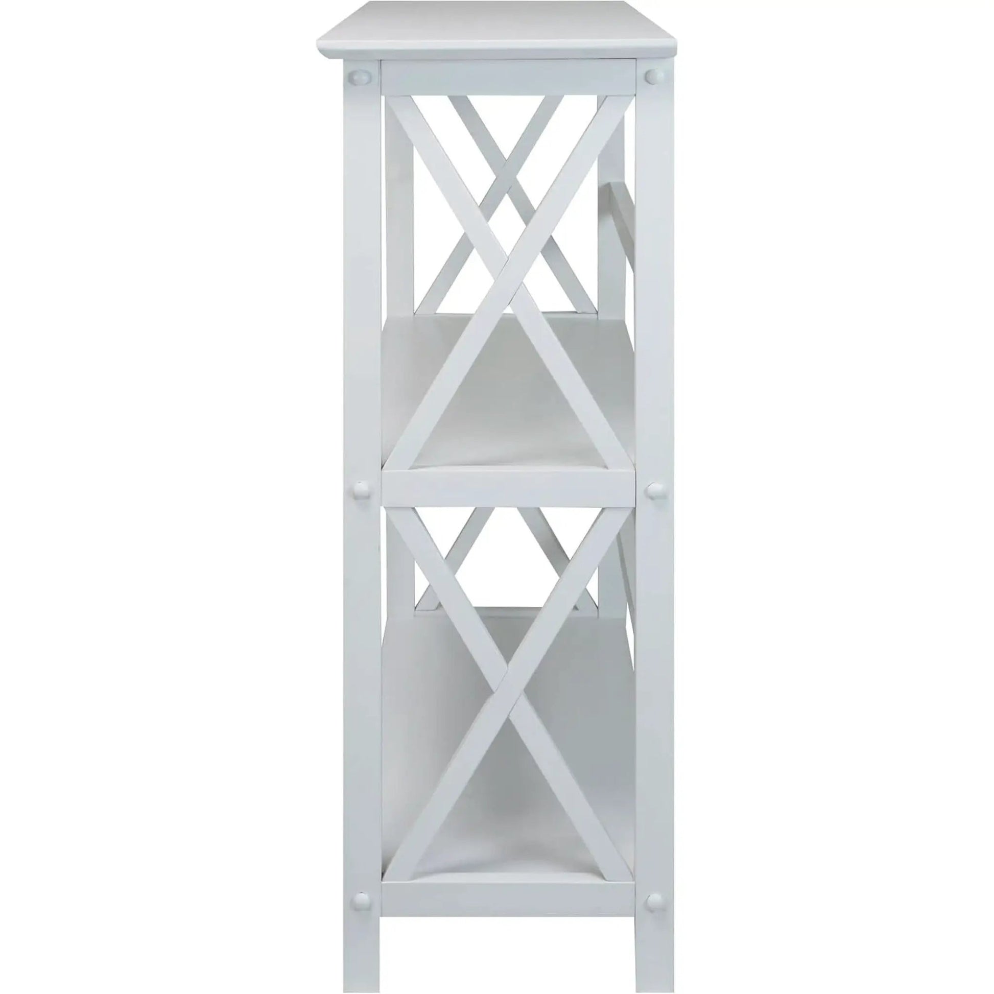 Montego 3 Shelf Bookcase White Modern X Design Storage from PriceLows™