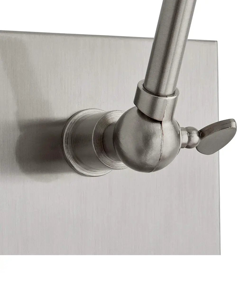Swing Arm LED Wall Lamp | 12 Inch Height | Brushed Steel Finish