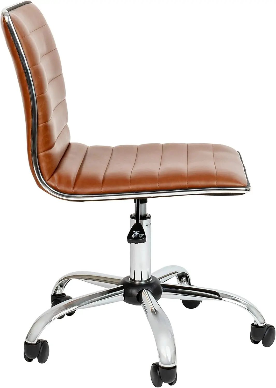 Brown Vinyl Office Task Chair With Chrome Frame Modern from PriceLows™