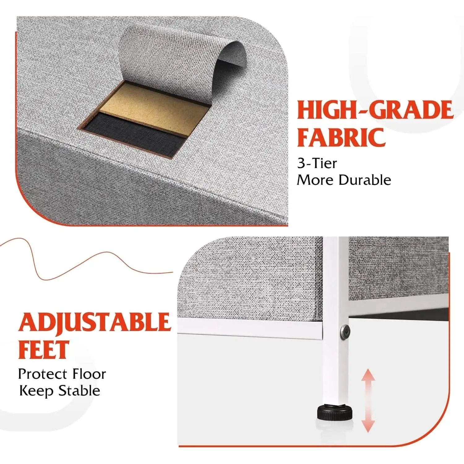 Light Grey Fabric Dresser With Four Drawers For Bedroom from PriceLows™