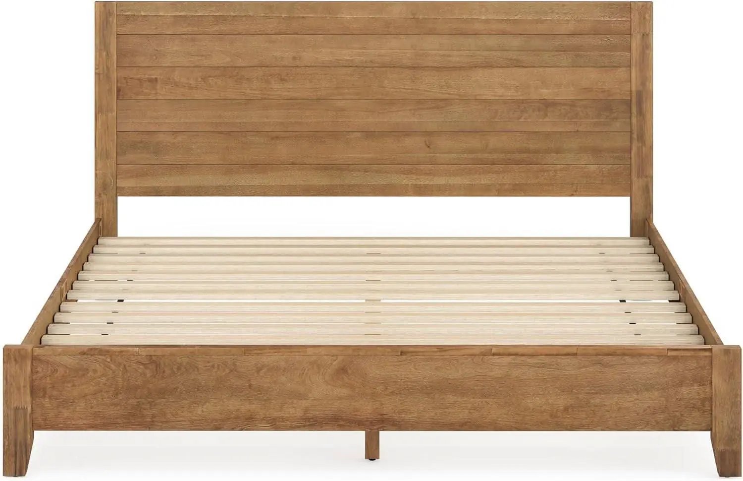 King Size Acacia Wood Platform Bed Frame With Headboard from PriceLows™