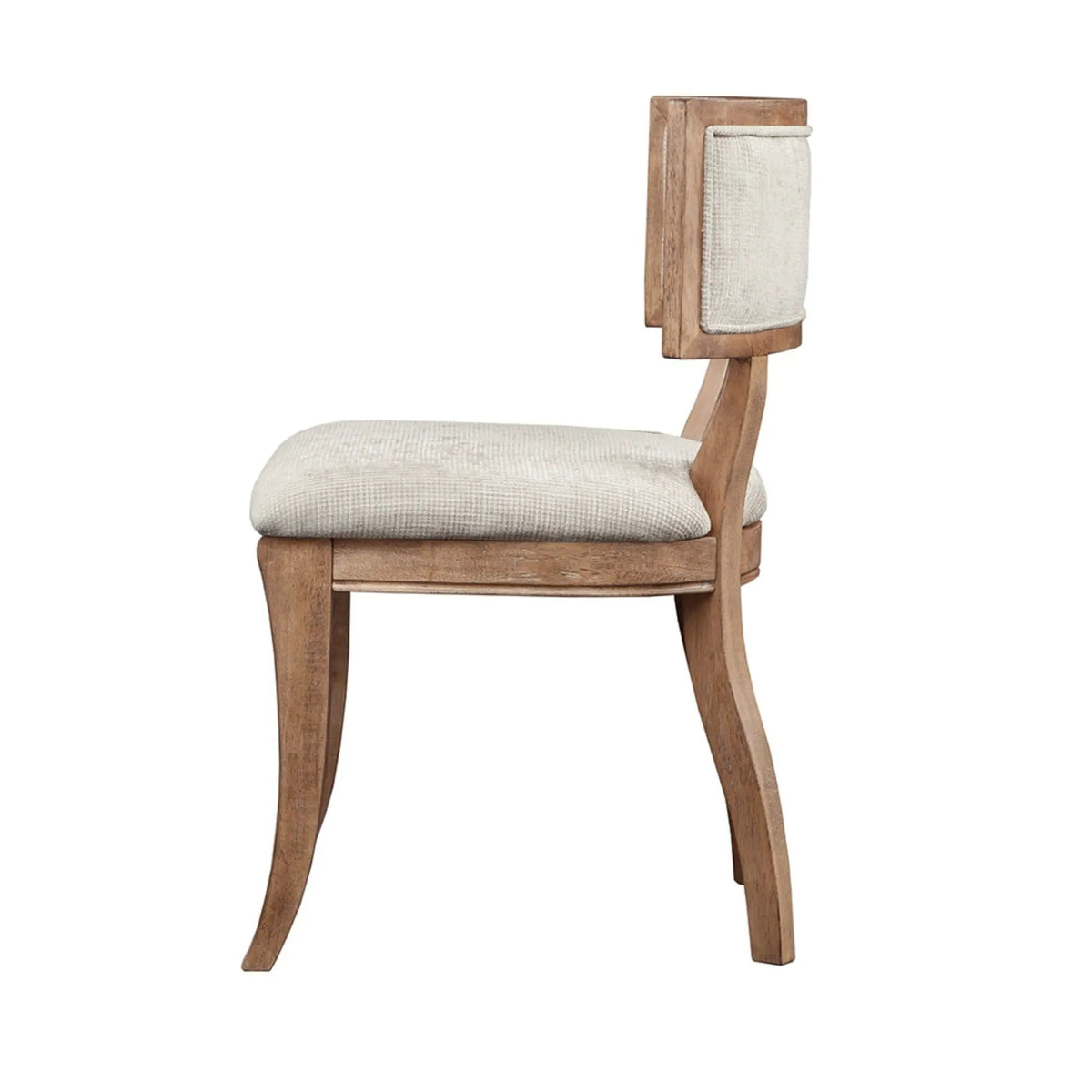 Classic Dining Chairs | Set Of 2 | Curved Back French Antique Style | Beige And Light Natural