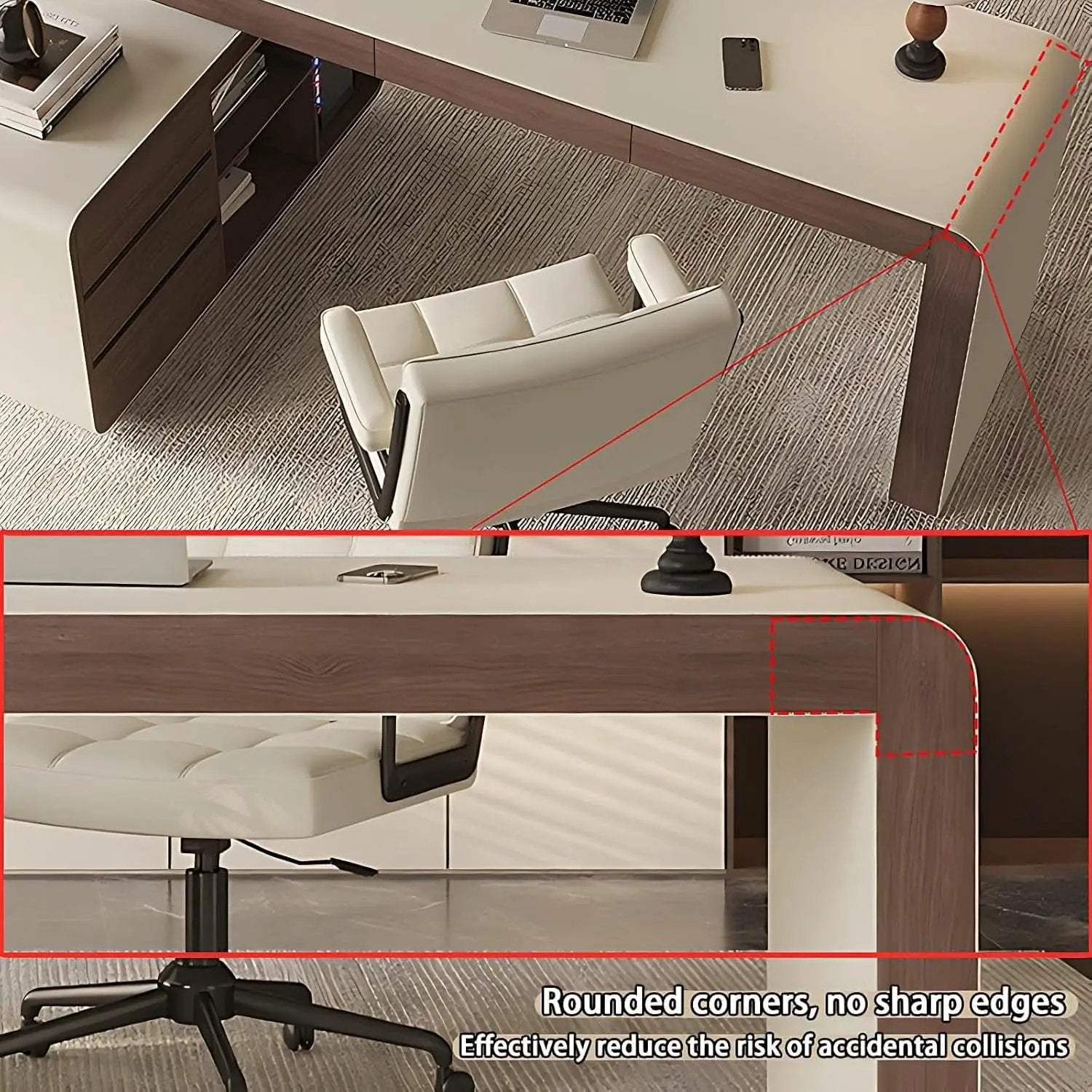 Premium L Shaped Executive Desk 72In Multifunctional from PriceLows™