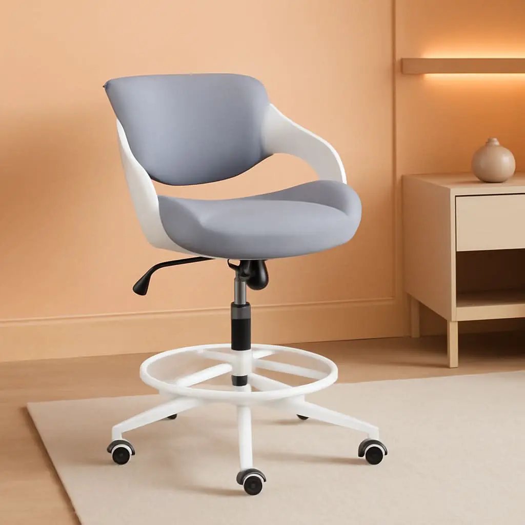 Ergonomic Drafting Chair With Lumbar Support Grey Office from PriceLows™