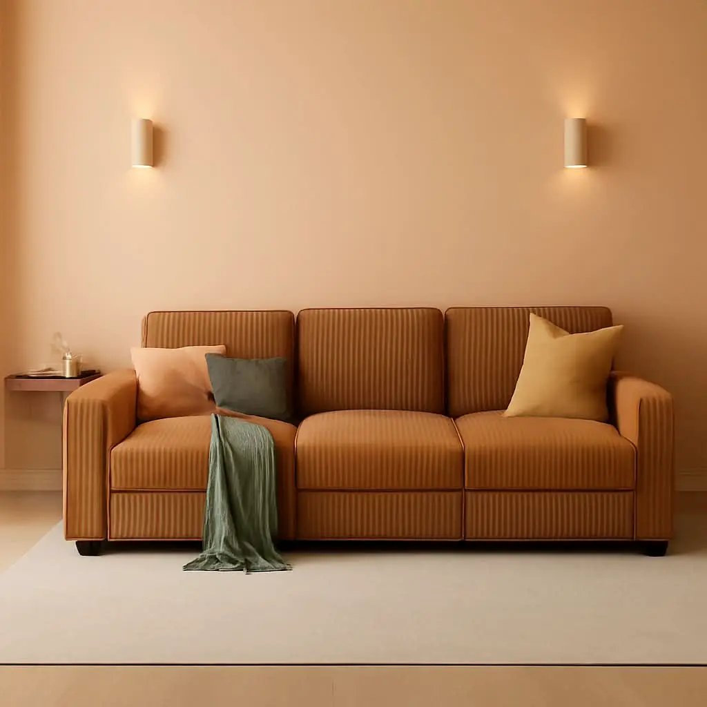 Brown UShaped Convertible Sectional Sofa Bed USBPort from PriceLows™
