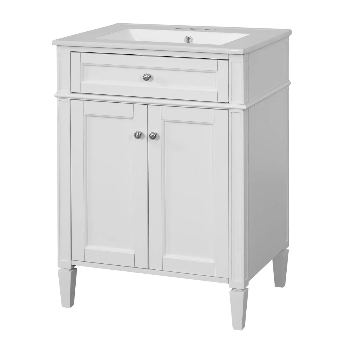 24 Inch Bathroom Vanity | 2 Doors | Tip Out Drawer | Soft Closing Hinges