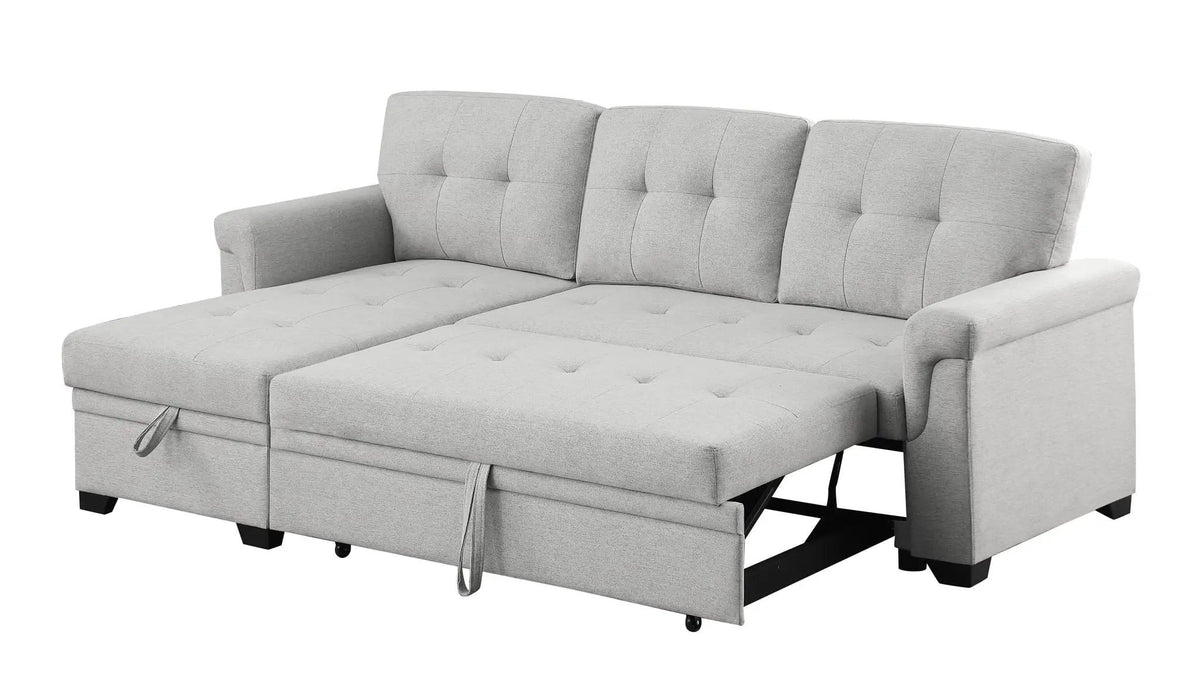 Sierra Reversible Sleeper Sectional Sofa With Storage Chaise | 2 Pieces | Living Room Furniture | Living Room