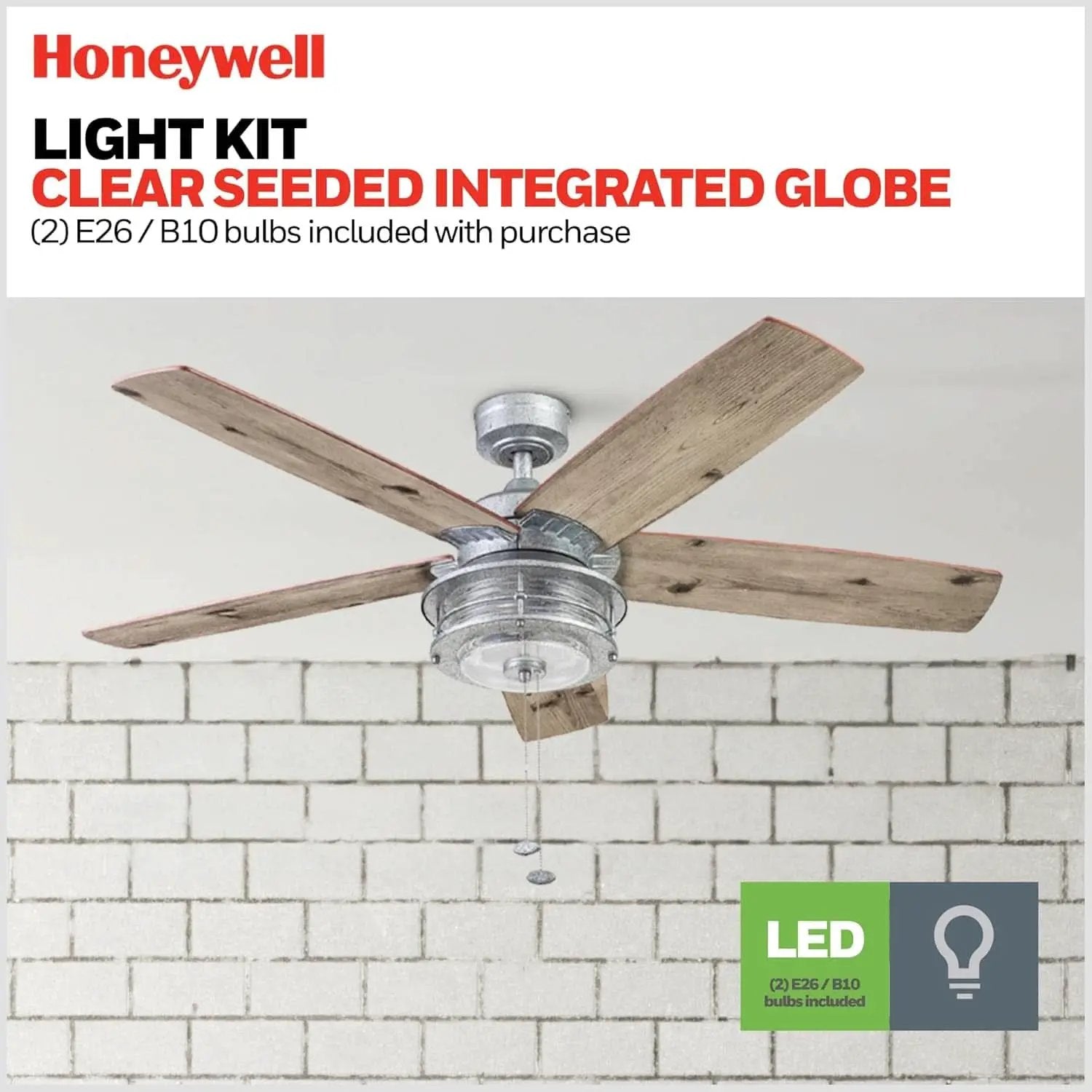 52 Inch Indoor Outdoor Ceiling Fan LED Light Dual Mount from PriceLows™