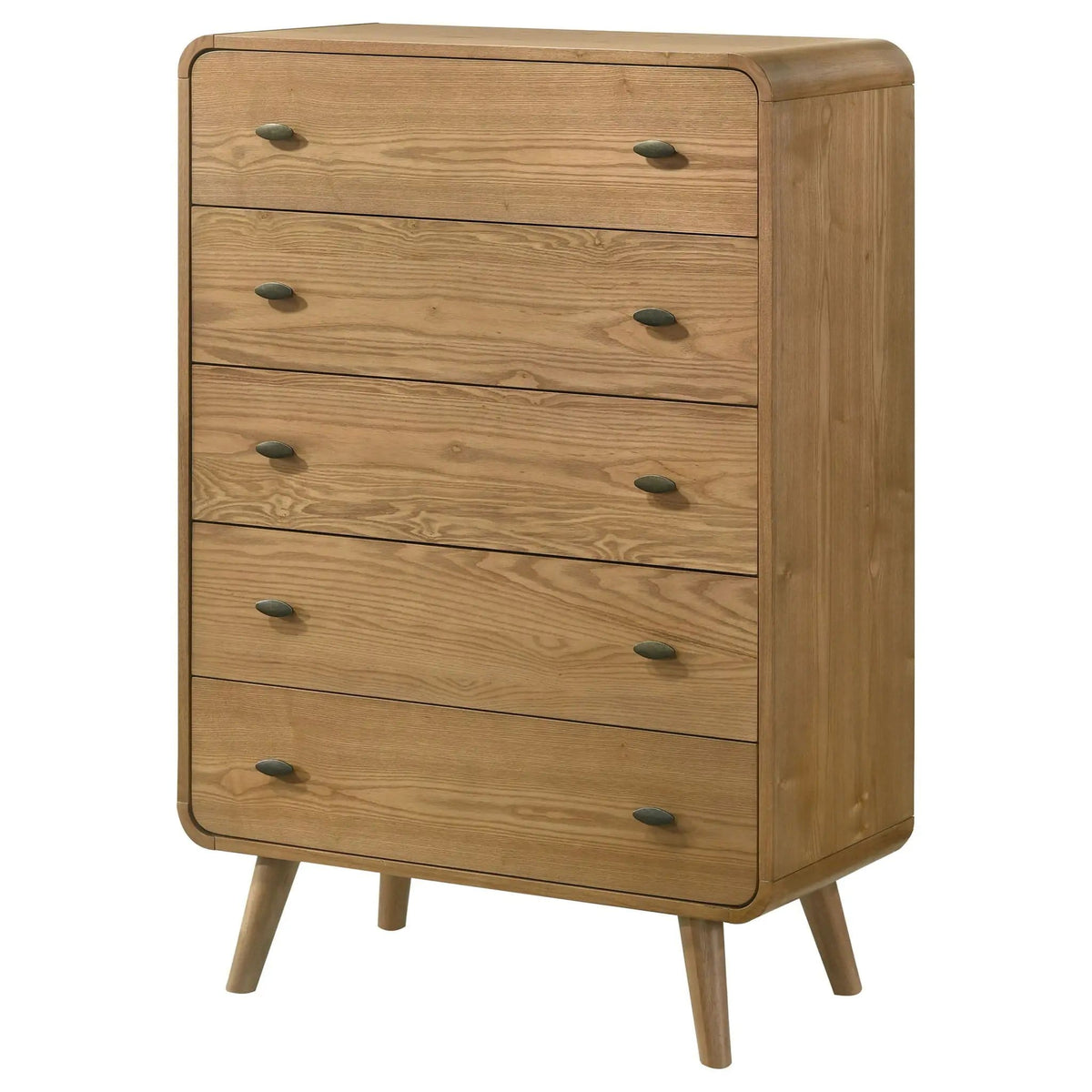 Robyn 5-drawer Bedroom Chest of Drawers Light Ash | 35.75 x 17 x 52.75 in | Rubberwood & Engineered Wood | Bedroom
