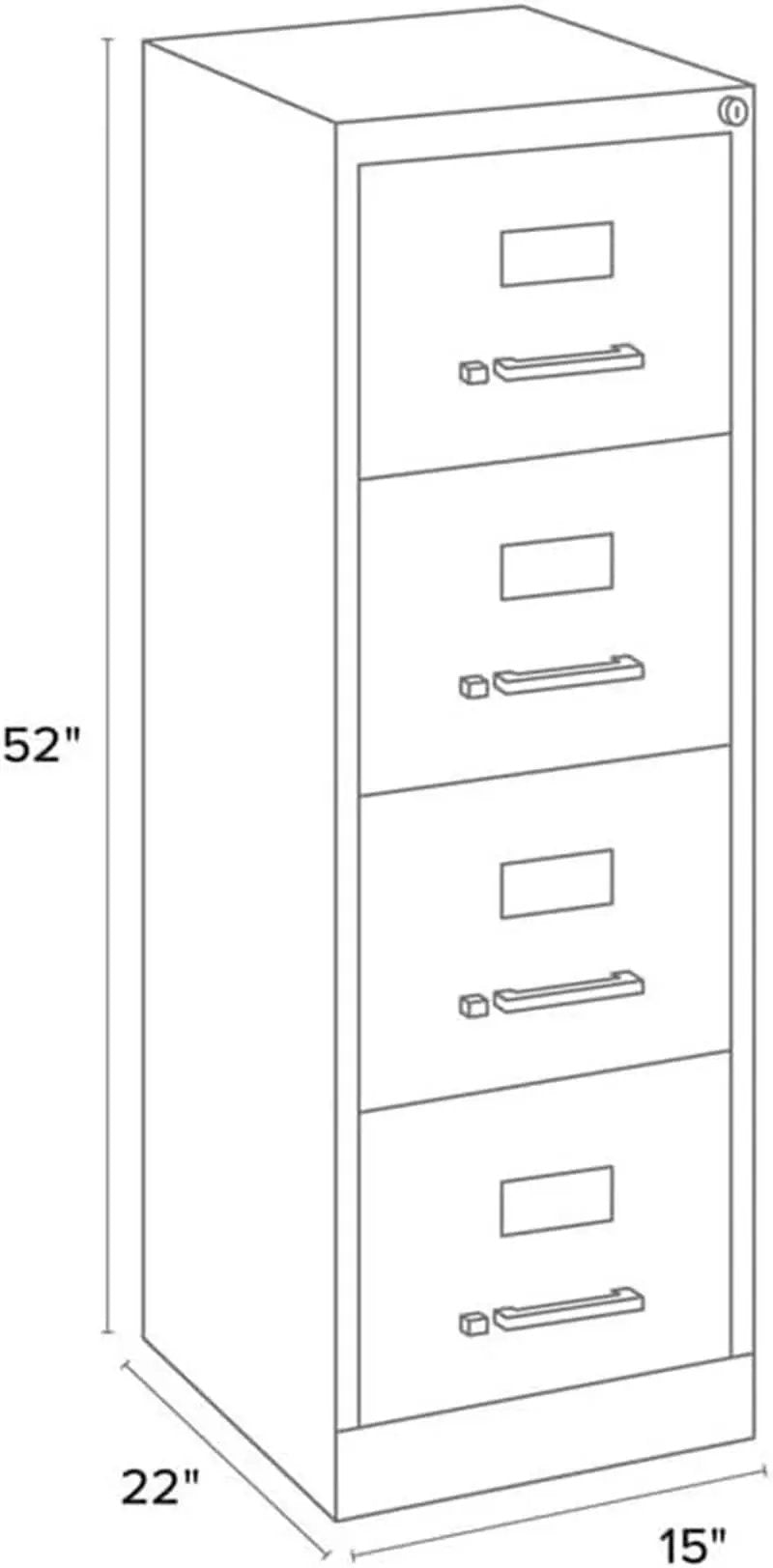4 Drawer Vertical File Cabinet With Lock 22 Deep Black from PriceLows™