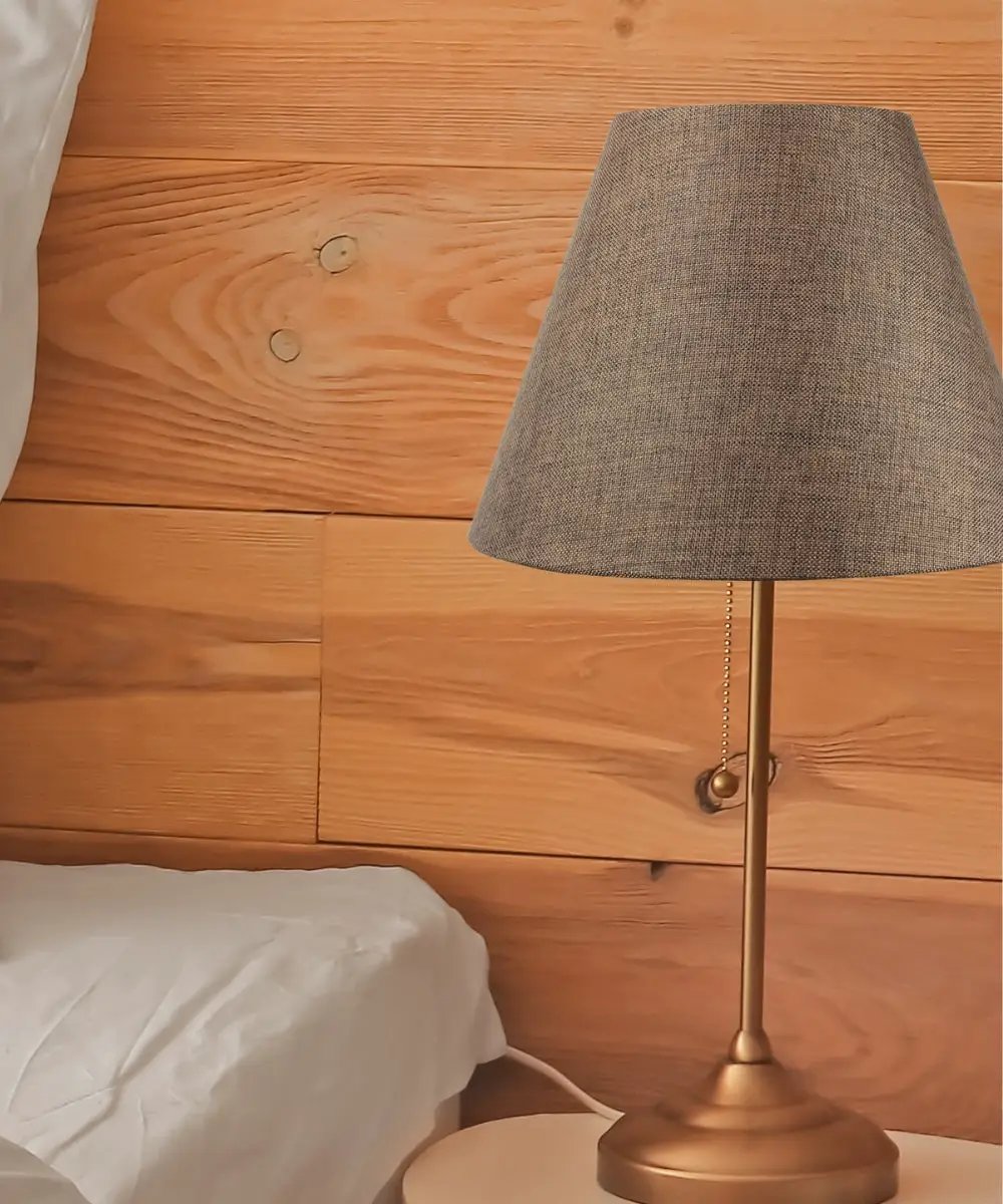 Empire Lampshade | Hard Back Frame | Chocolate Burlap | 16W X 12H