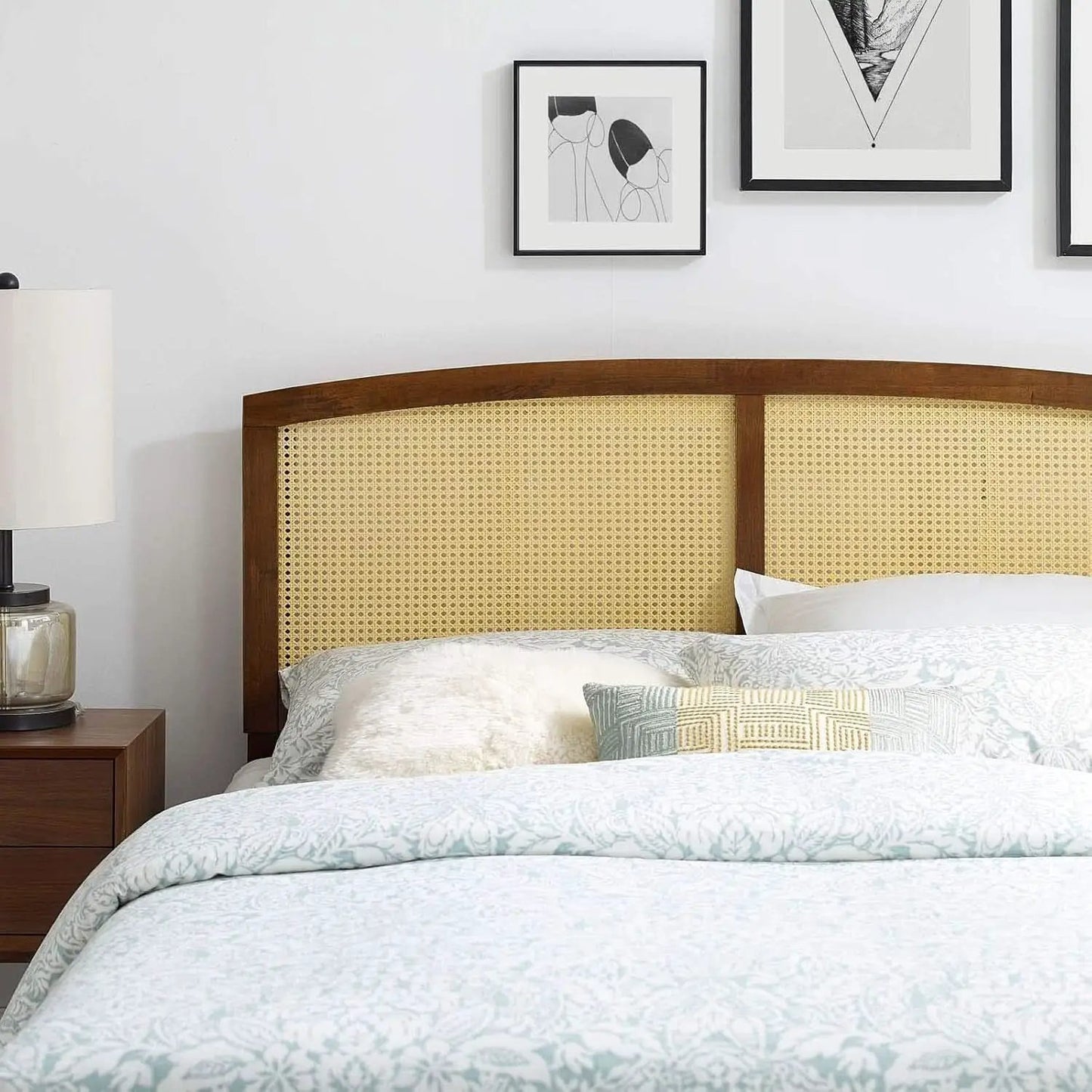 Cane Woven Rattan King Headboard With Organic Design from PriceLows™
