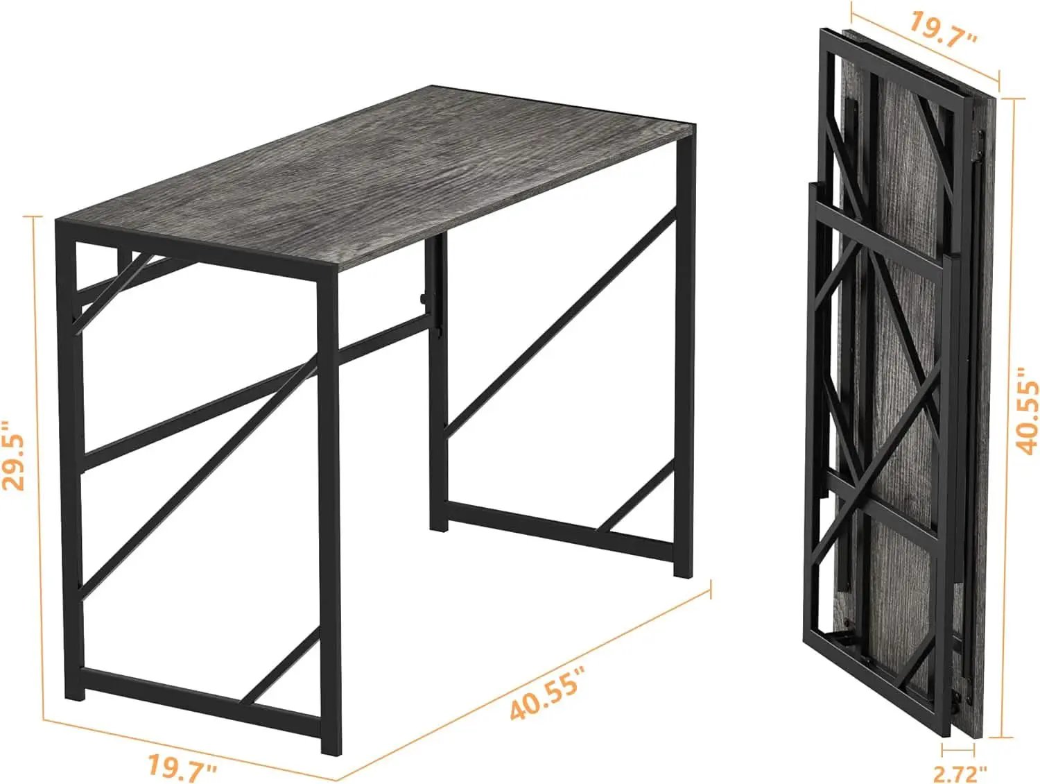 Folding Desk Compact No Assembly For Small Home Office from PriceLows™