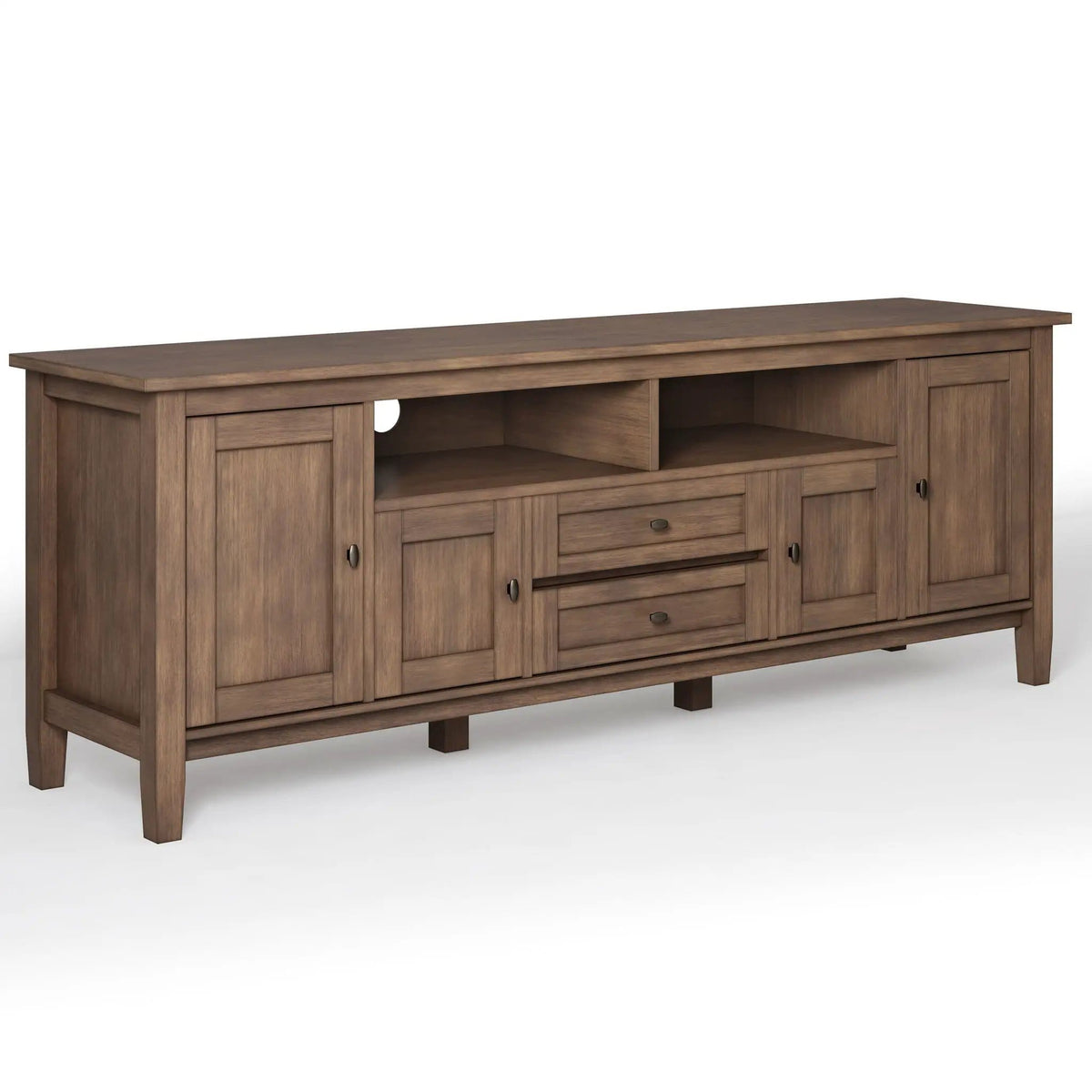 Warm Shaker Handcrafted TV Media Stand | 2 Pieces | Solid Wood | Living Room