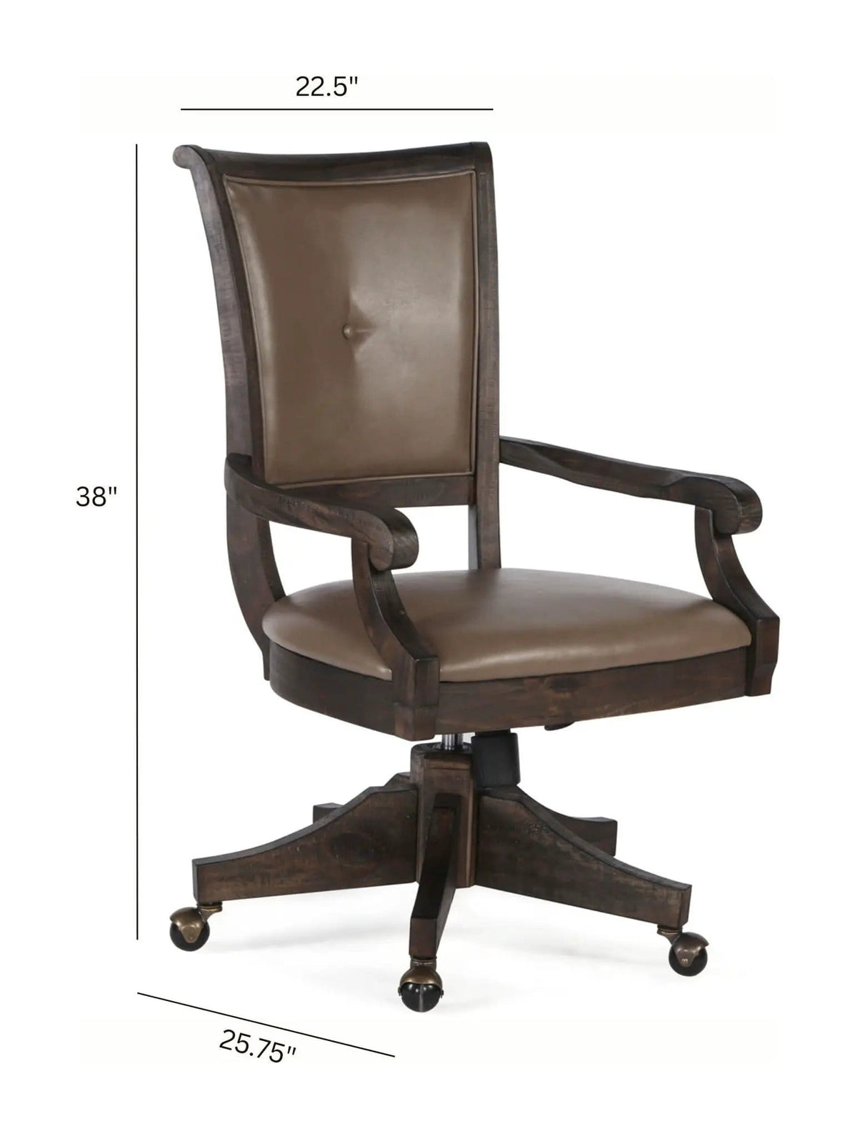Sutton Place Swivel Chair | 25.75 x 22.5 x 38 in | Veneer | Weathered Charcoal