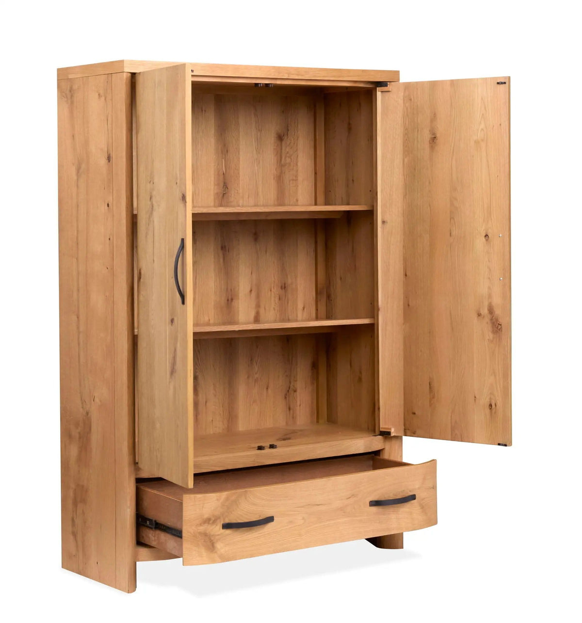Laramie Armoire Wardrobe | 19 x 48 x 72 in | Oak Veneer & Wood | Honey Wheat