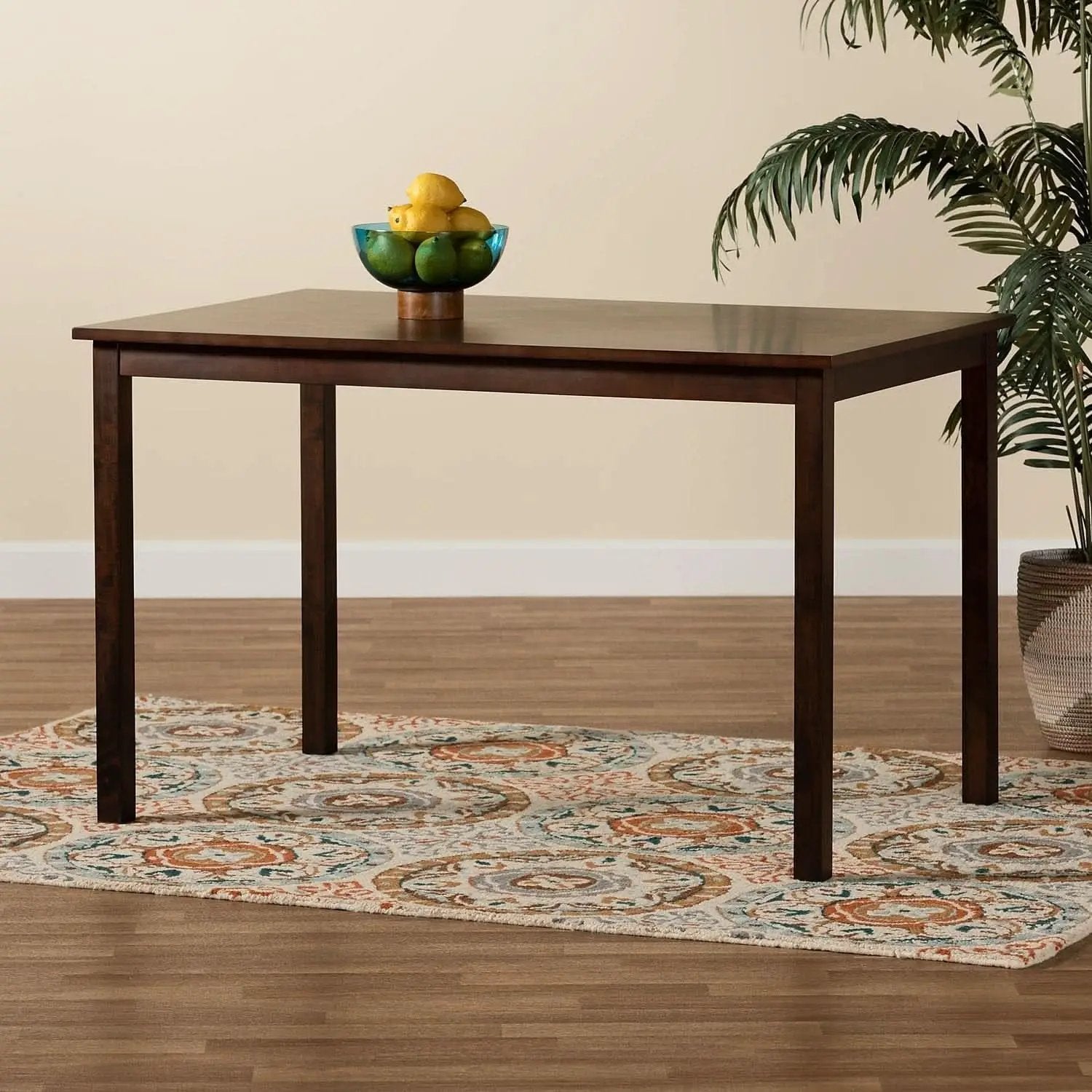Andrew Modern Dining Table Dark Brown Hardwood Finish from PriceLows™