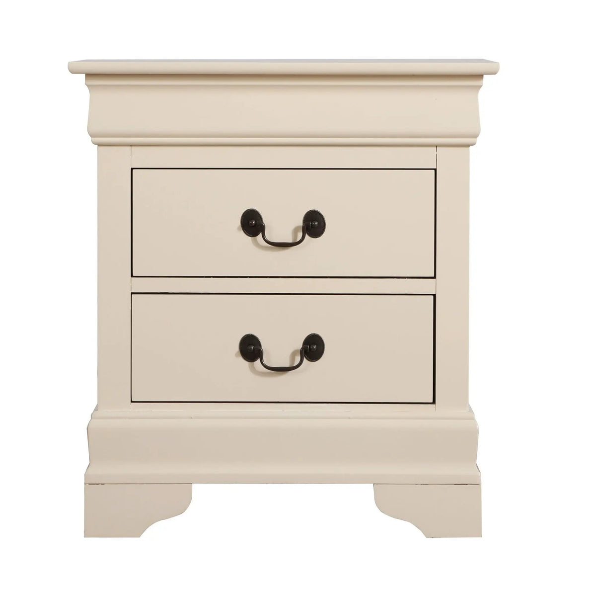 Louis Phillipe Nightstand | Traditional Wood Design | English Dovetailed Drawers | Metal Center Guides
