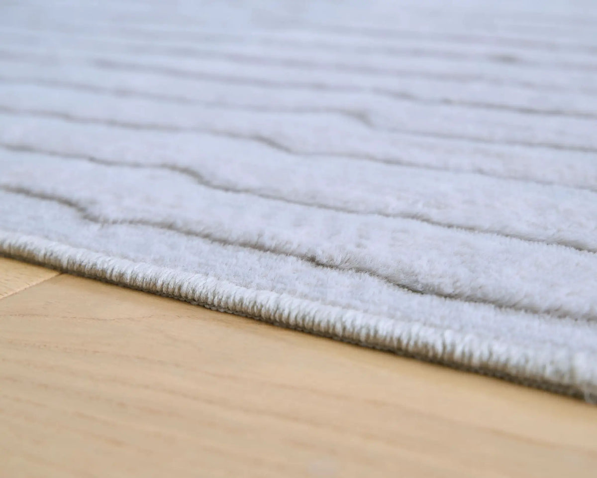 Worthley Washable Rug | Subtle Stripes | Soft Faux Fur | Neutral Tone