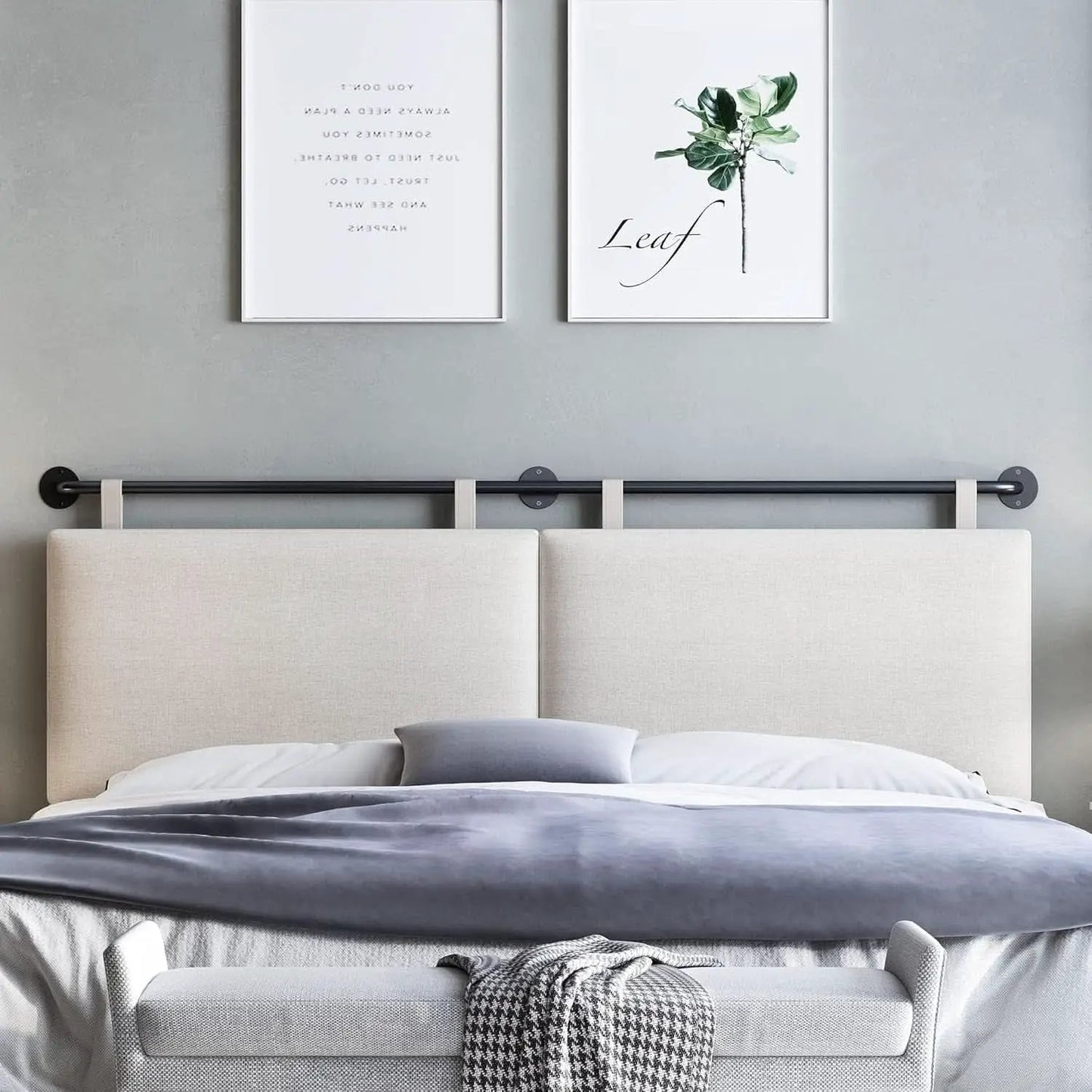 Adjustable Wall Mounted Queen Size Headboard with Tufting from PriceLows™