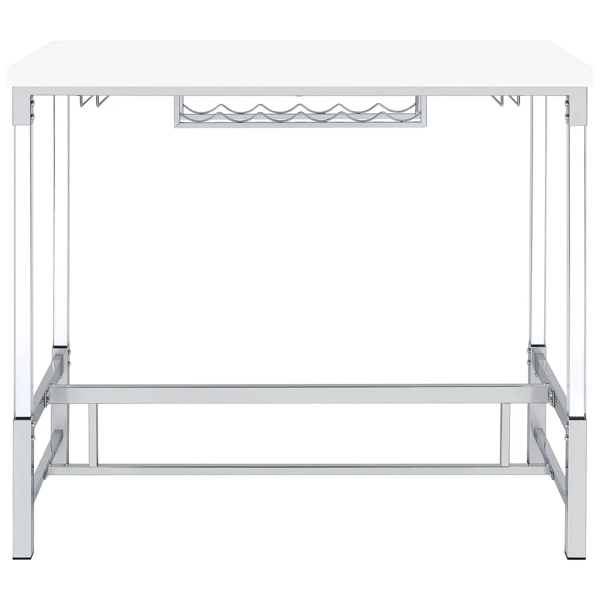 Norcrest 47-inch Acrylic Leg Bar Table White High Gloss | 47.25 x 22.5 x 42.25 in | Acrylic | Home