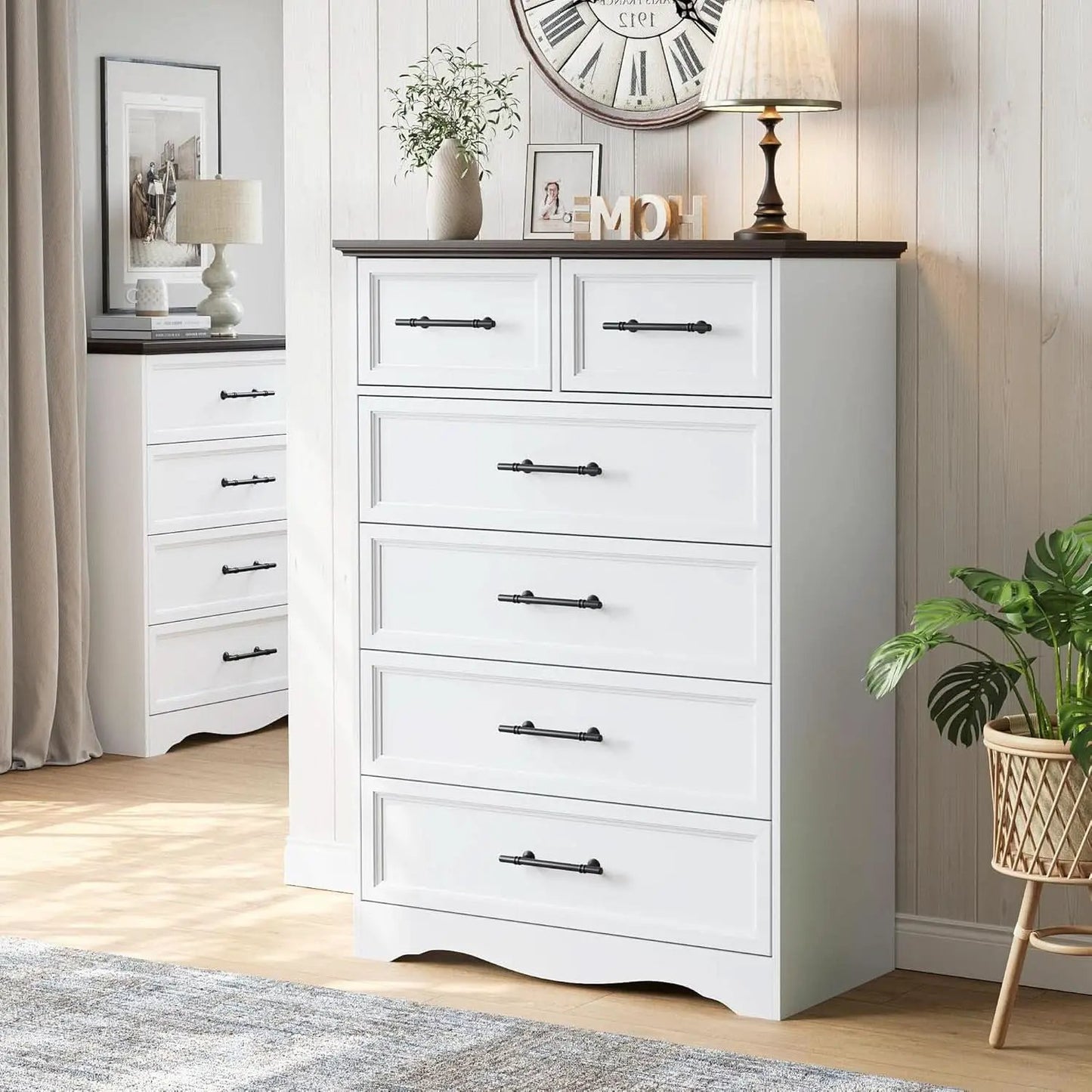 White Farmhouse Dresser FortyFourInchesTall Storage from PriceLows™