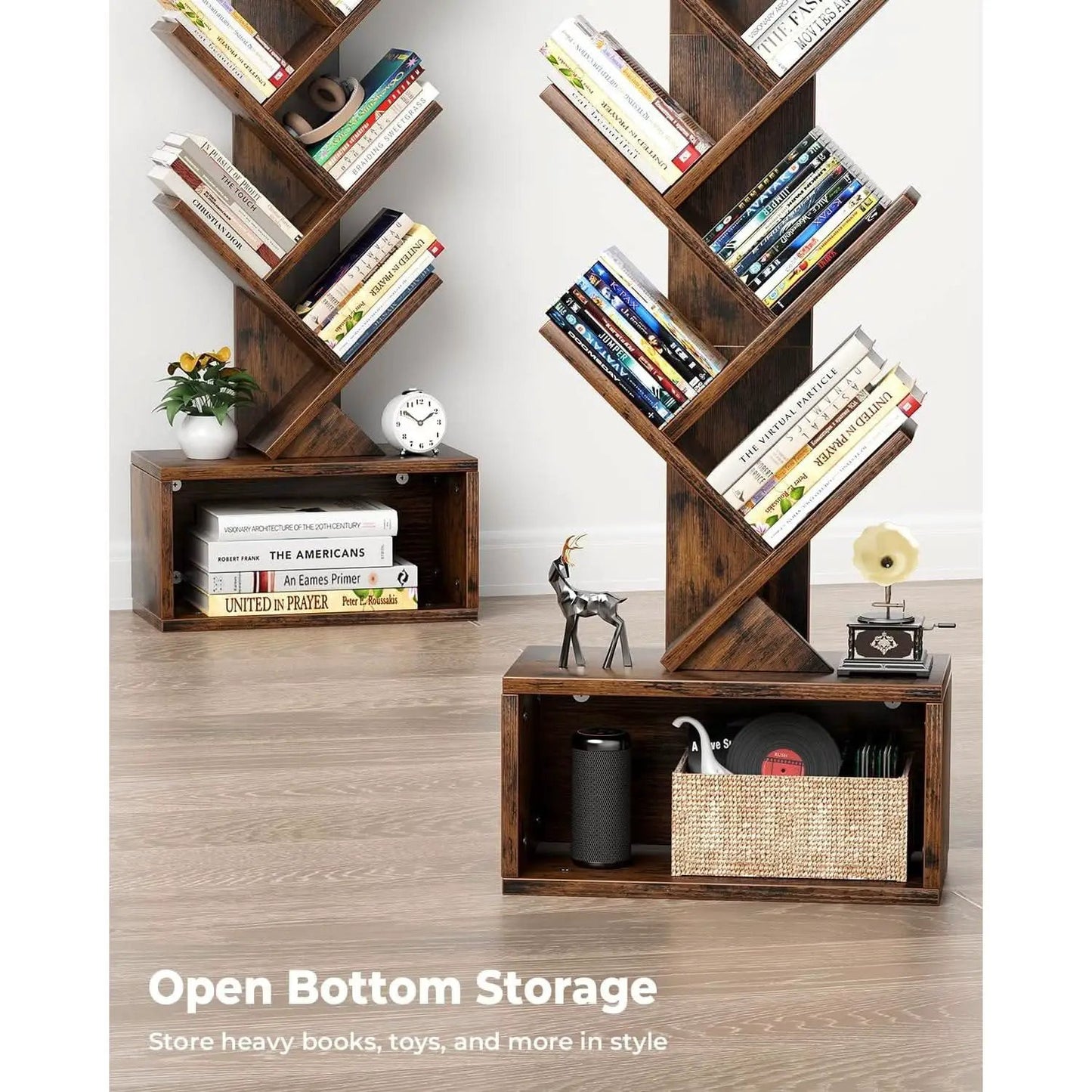 6 Tier Tree Bookshelf With Light Rustic Brown Home Office from PriceLows™