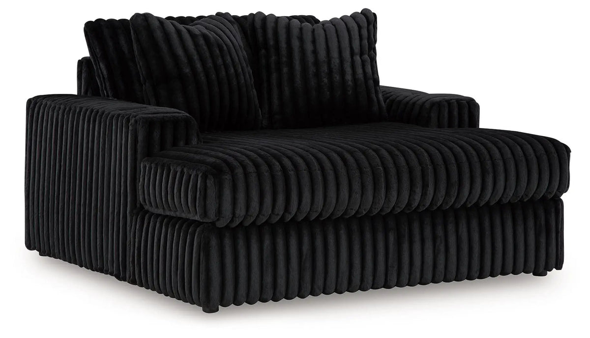 Midnight Madness Oversized Chaise | Jumbo Corduroy Upholstery | Plush Cozy Seating | 64 Inch Length