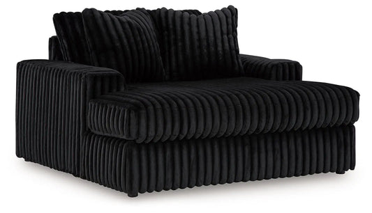 Midnight Madness Oversized Chaise | Jumbo Corduroy Upholstery | Plush Cozy Seating | 64 Inch Length