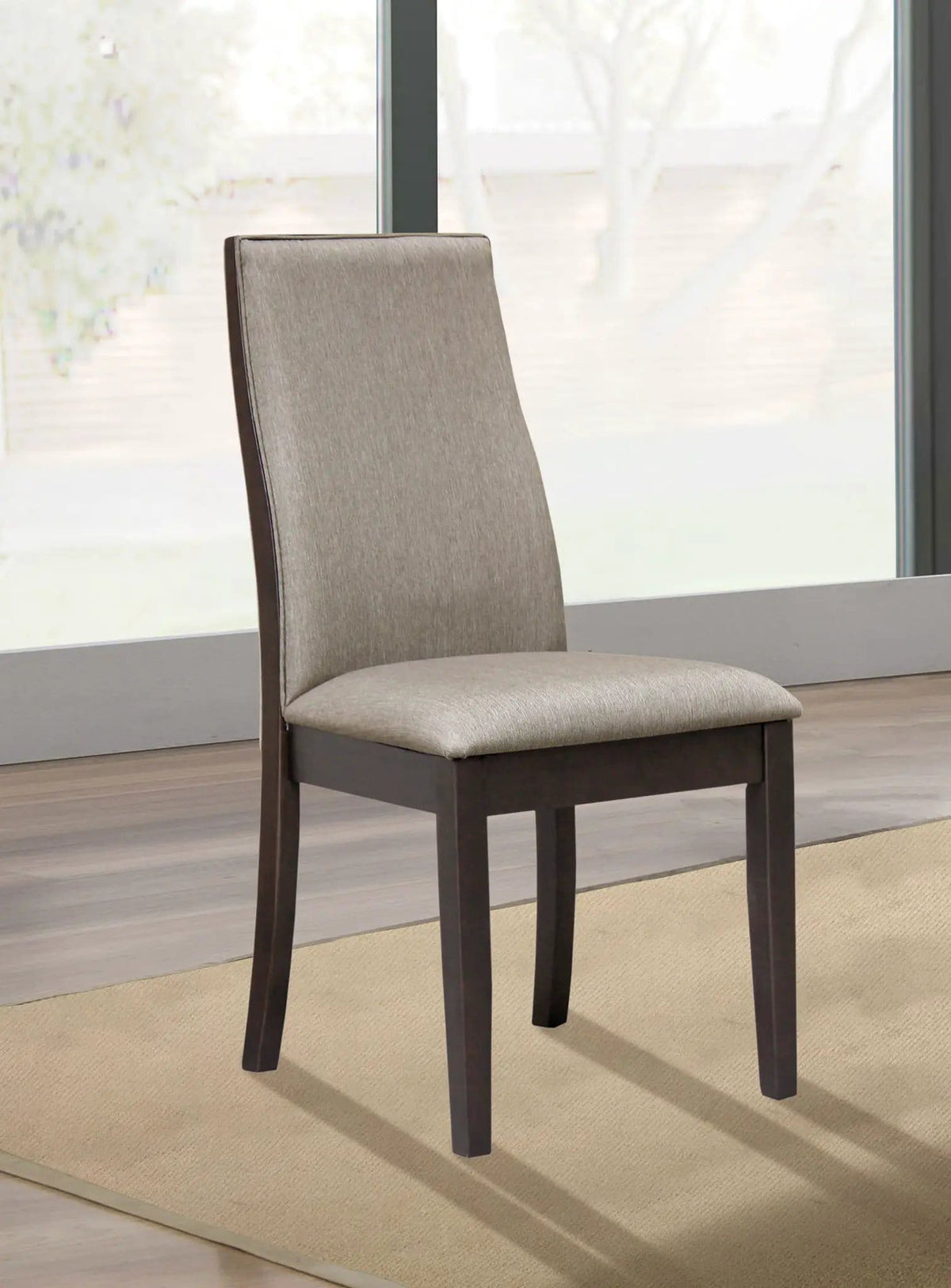 Spring Creek Upholstered Dining Chair Taupe (Set of 2) | 19 x 23.25 x 38.5 in | Rubberwood & Fabric | Dining Room