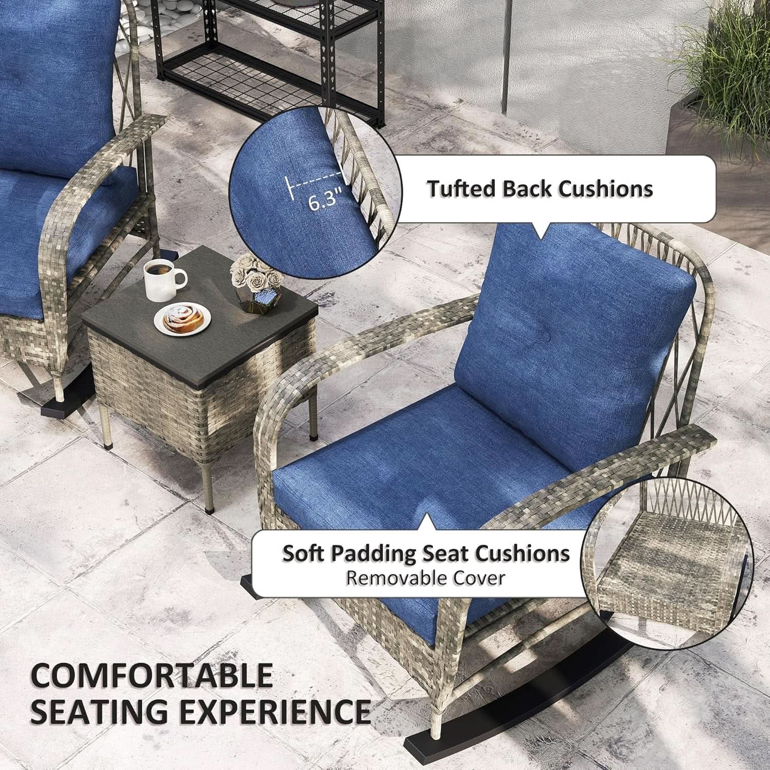 Stylish Three Piece Wicker Patio Furniture Set from PriceLows™