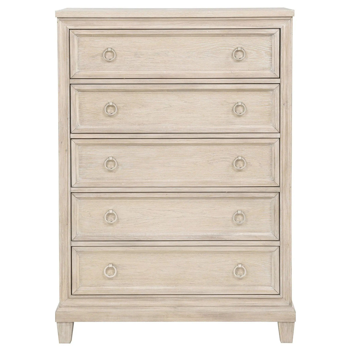 Pembroke 5-drawer Chest of Drawers Washed | 36.5 x 18.25 x 52 in | Wood | Oak