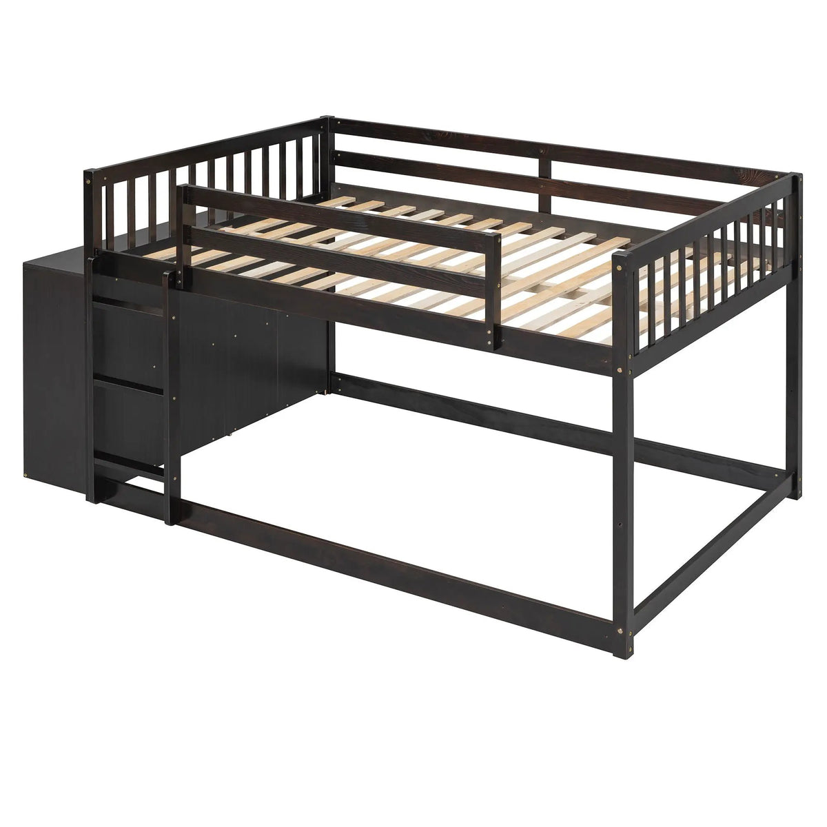 Bunk Bed | Solid Pine Frame | Four Drawers And Three Shelves | Full Size