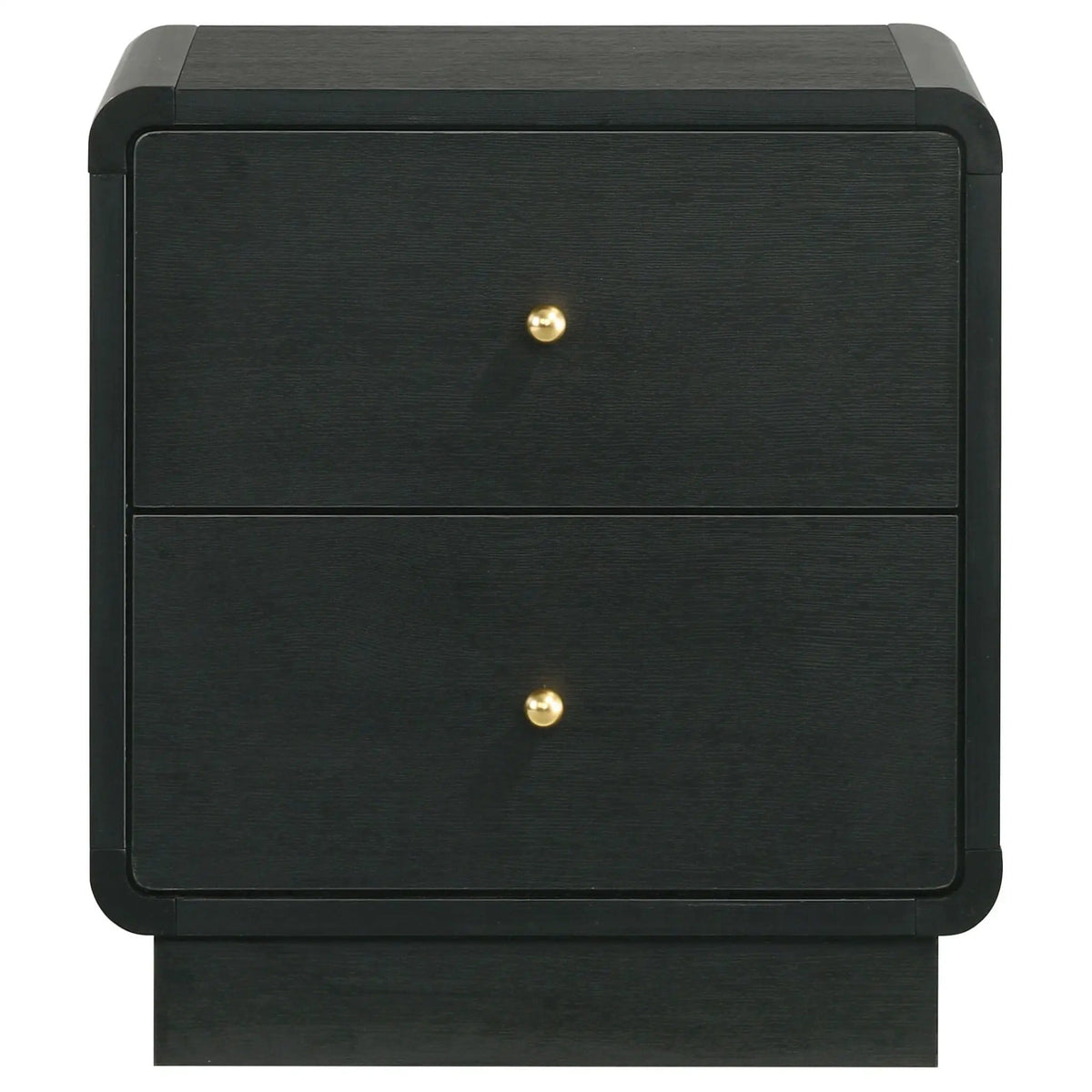 Cavelle 2-drawer Nightstand Bedside Table | 21.75 x 16.75 x 23.5 in | Metal & Brass | Black