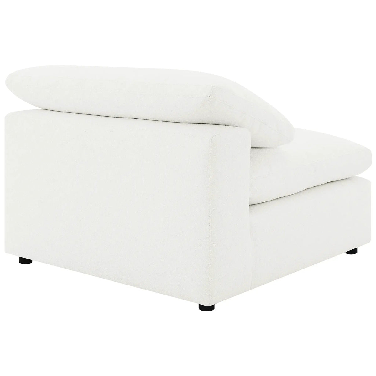 Raleigh Boucle Upholstered Armless Chair | 43.5 x 45 x 33 in | Boucle | Ivory