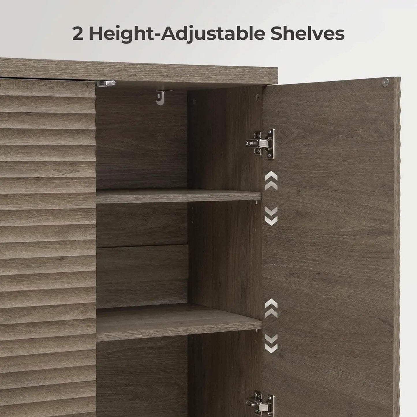 Modern Buffet Cabinet With Wave Panel Doors Large Storage from PriceLows™
