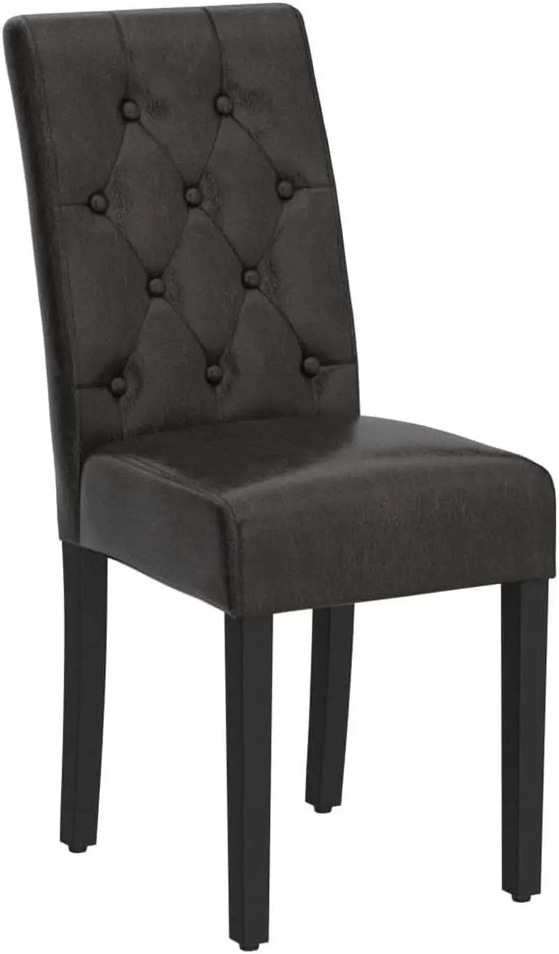 Faux Leather Dining Chairs Brown Set Of 2 For Dining Room from PriceLows™