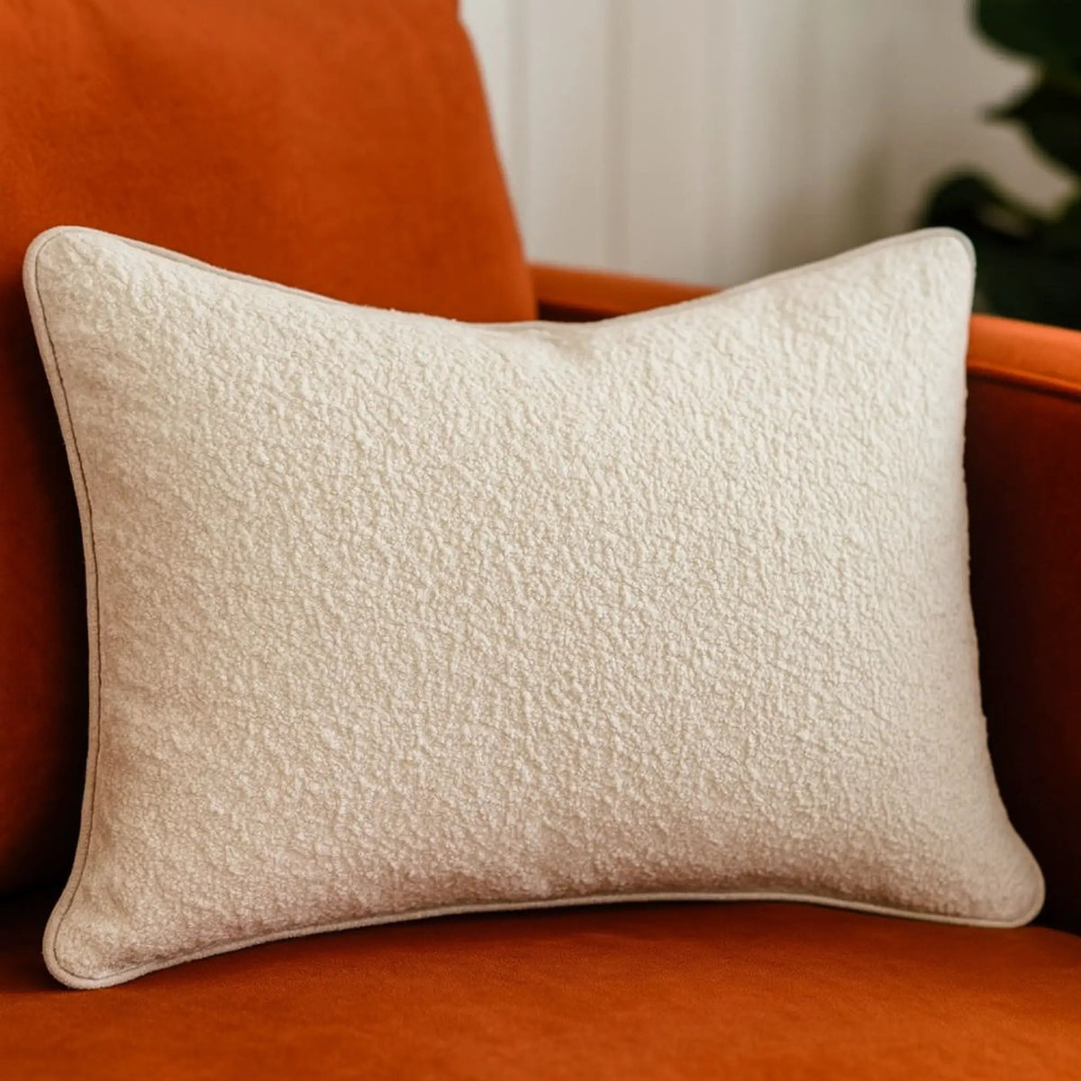 Homey Cozy Textured Throw Pillow | Ivory Neutral | 24 x 16 Inch | Full And Supportive