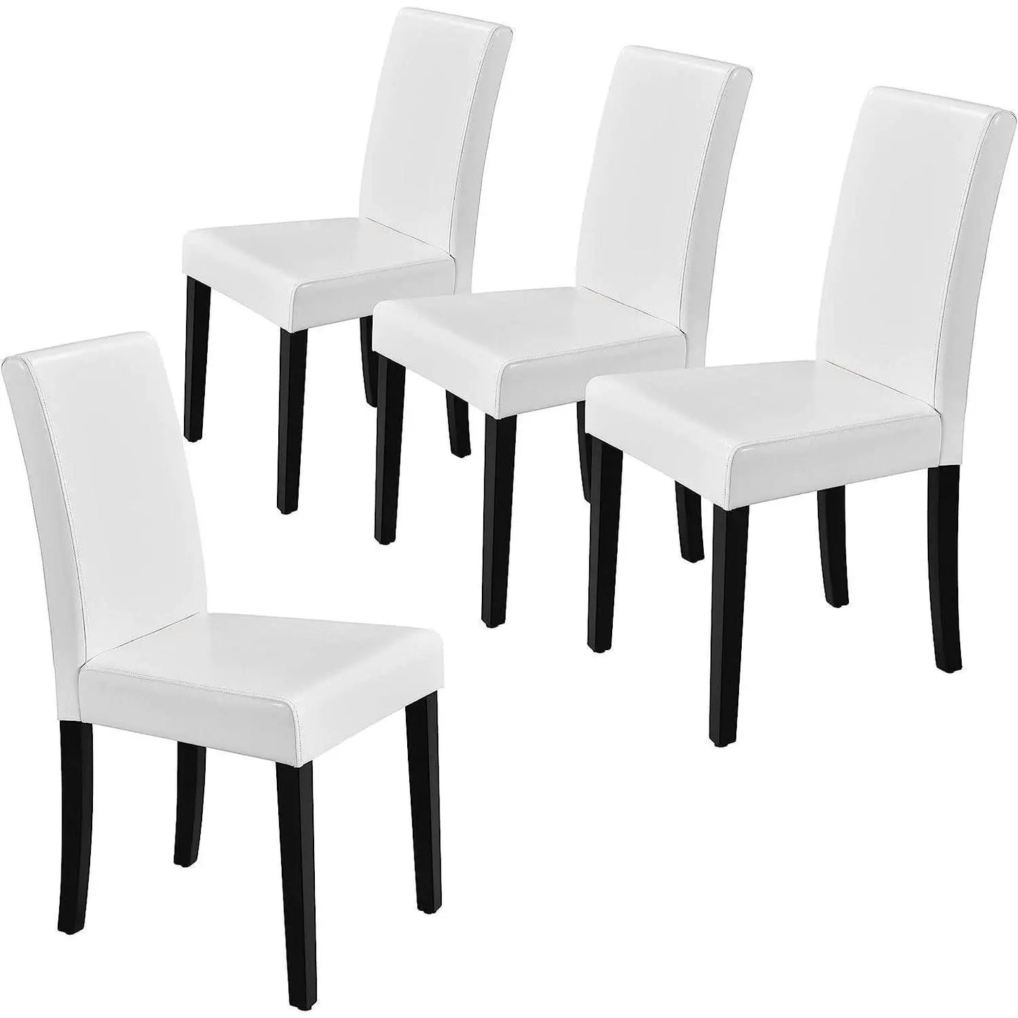 Set Of 4 Modern Parson Chairs With Faux Leather White from PriceLows™