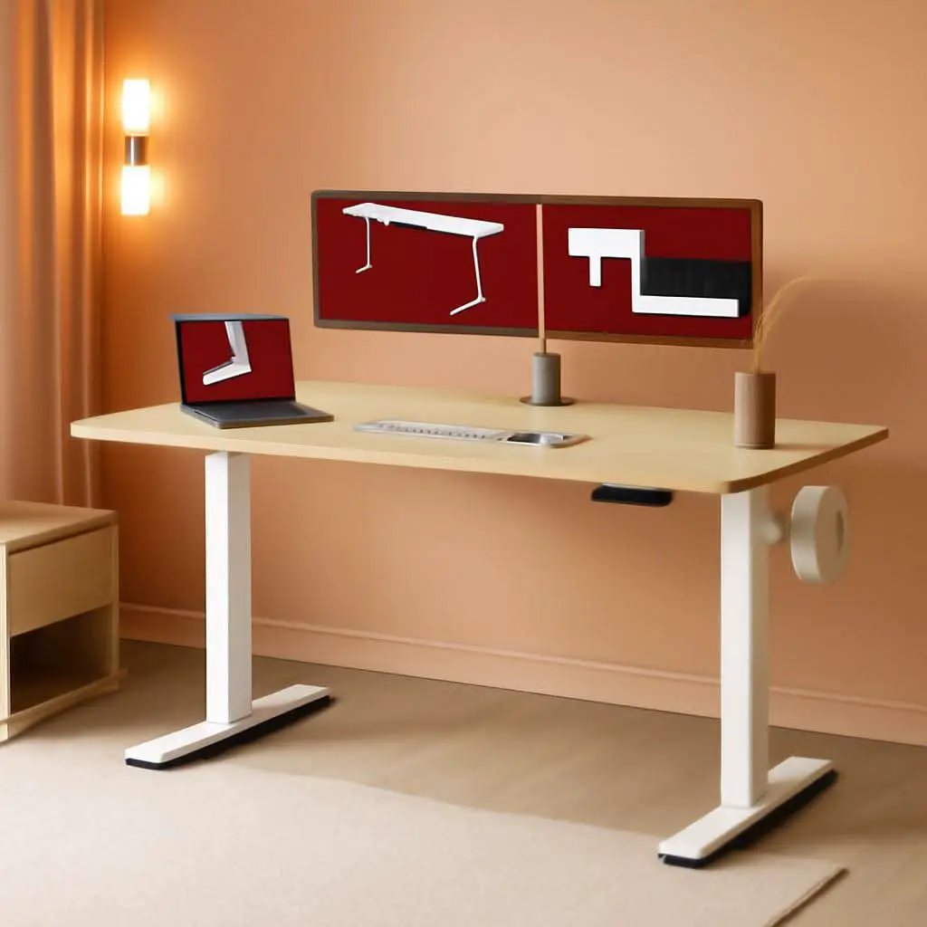 Electric Height Adjustable Standing Desk 79x32 White from PriceLows™