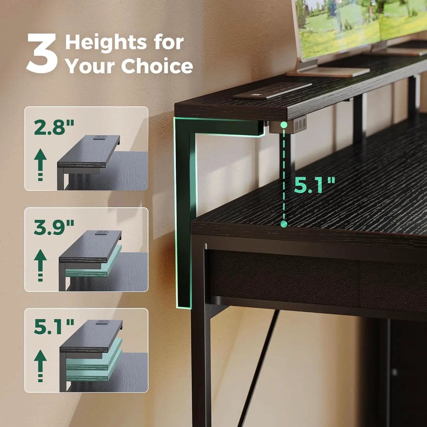 47 Inch RGB Gaming Desk For Home Office And Gaming Setup from PriceLows™