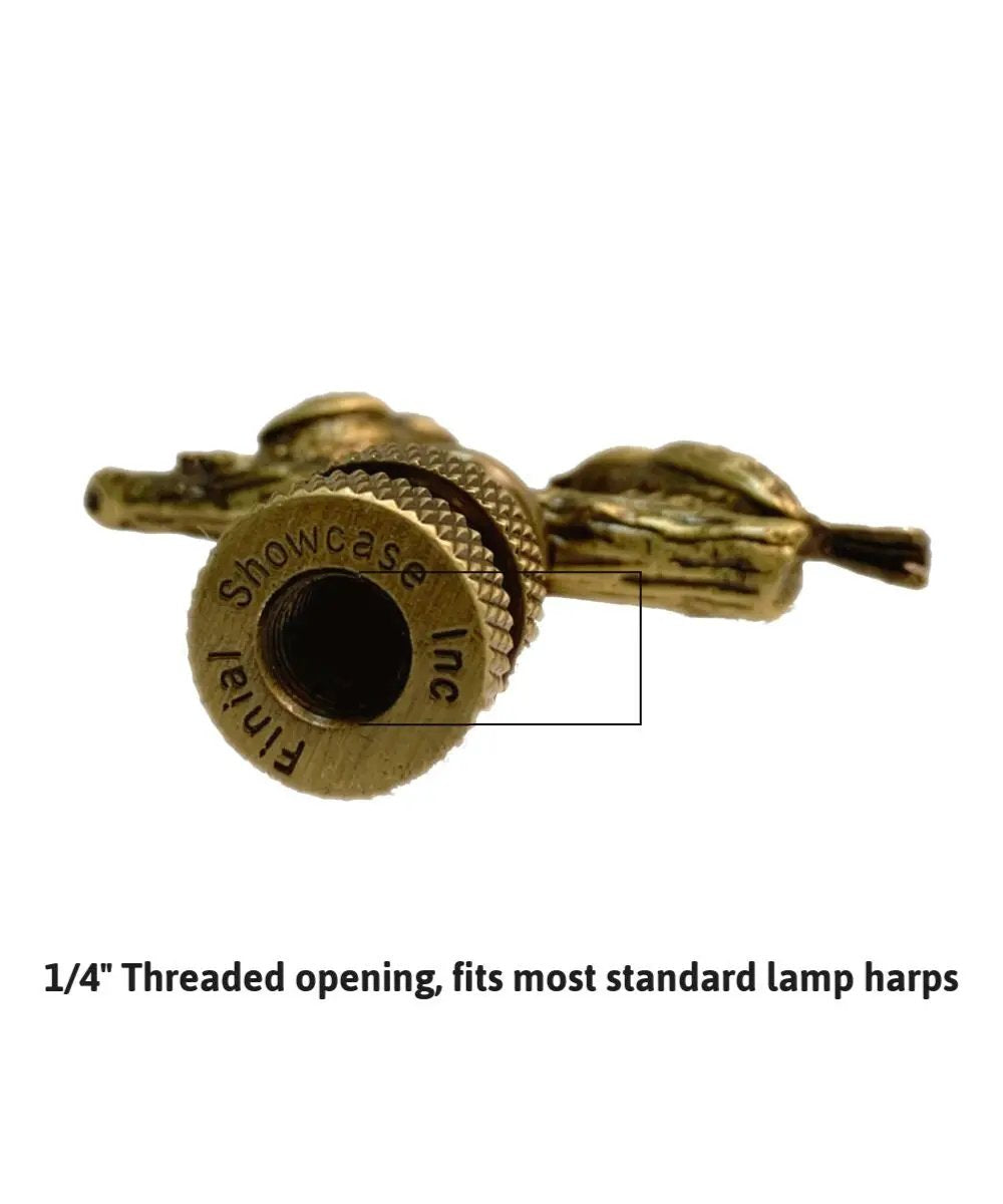 Lamp Finial | Antique Brass | 1/4-27 Thread | 1.75 Inch
