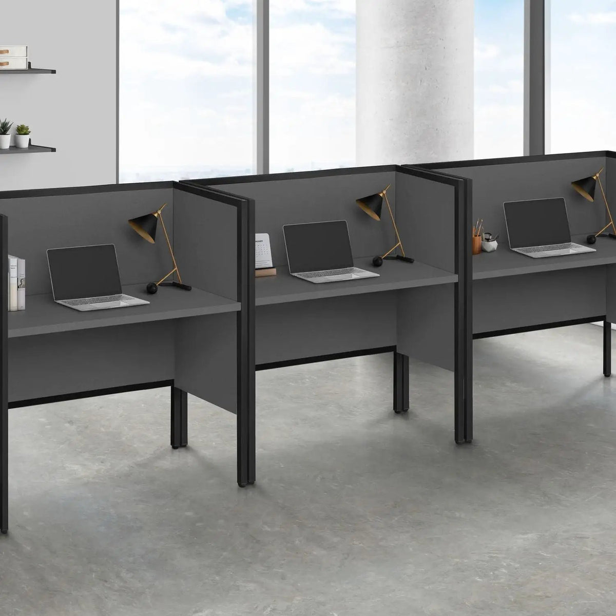 Commercial Office Cubicle Desk | 48 Inch Workstation | ANSI/BIFMA Standards | Space-Saving Features