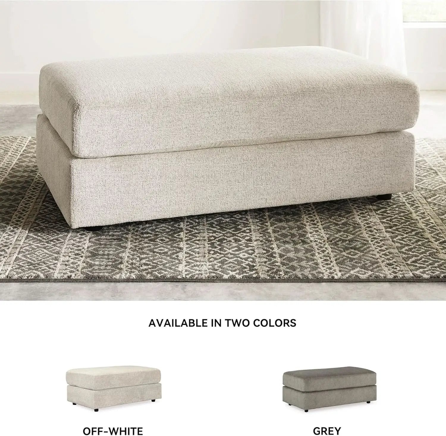 Soletren Oversized Ottoman Off White Modern Furniture from PriceLows™