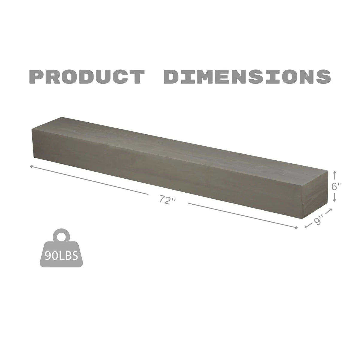 Fireplace Mantel Floating Shelf | 50 Lb Heavy Duty | Rustic Modern