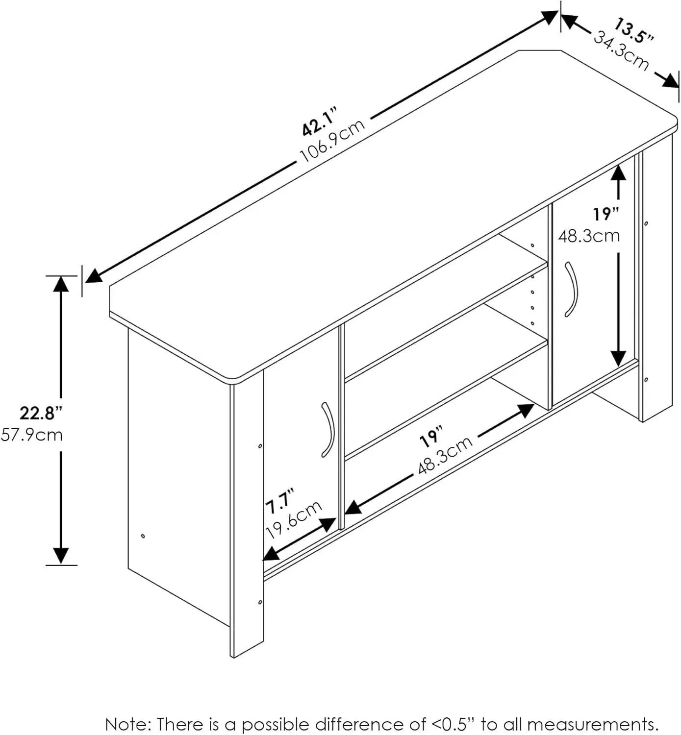 Econ Espresso TV Stand With Concealed Storage And Shelves from PriceLows™