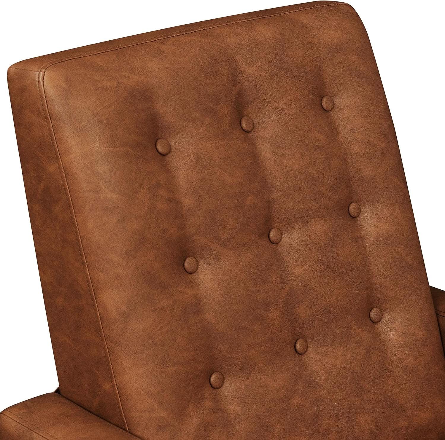 Brown Faux Leather Recliner Sofa Adjustable Back Footrest from PriceLows™