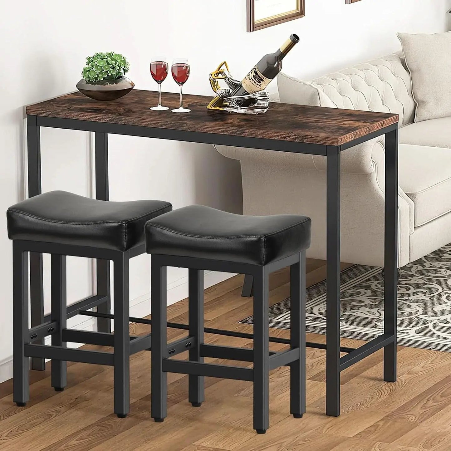 24 Inch Counter Height Bar Stools Set Of 2 Bonded Leather from PriceLows™