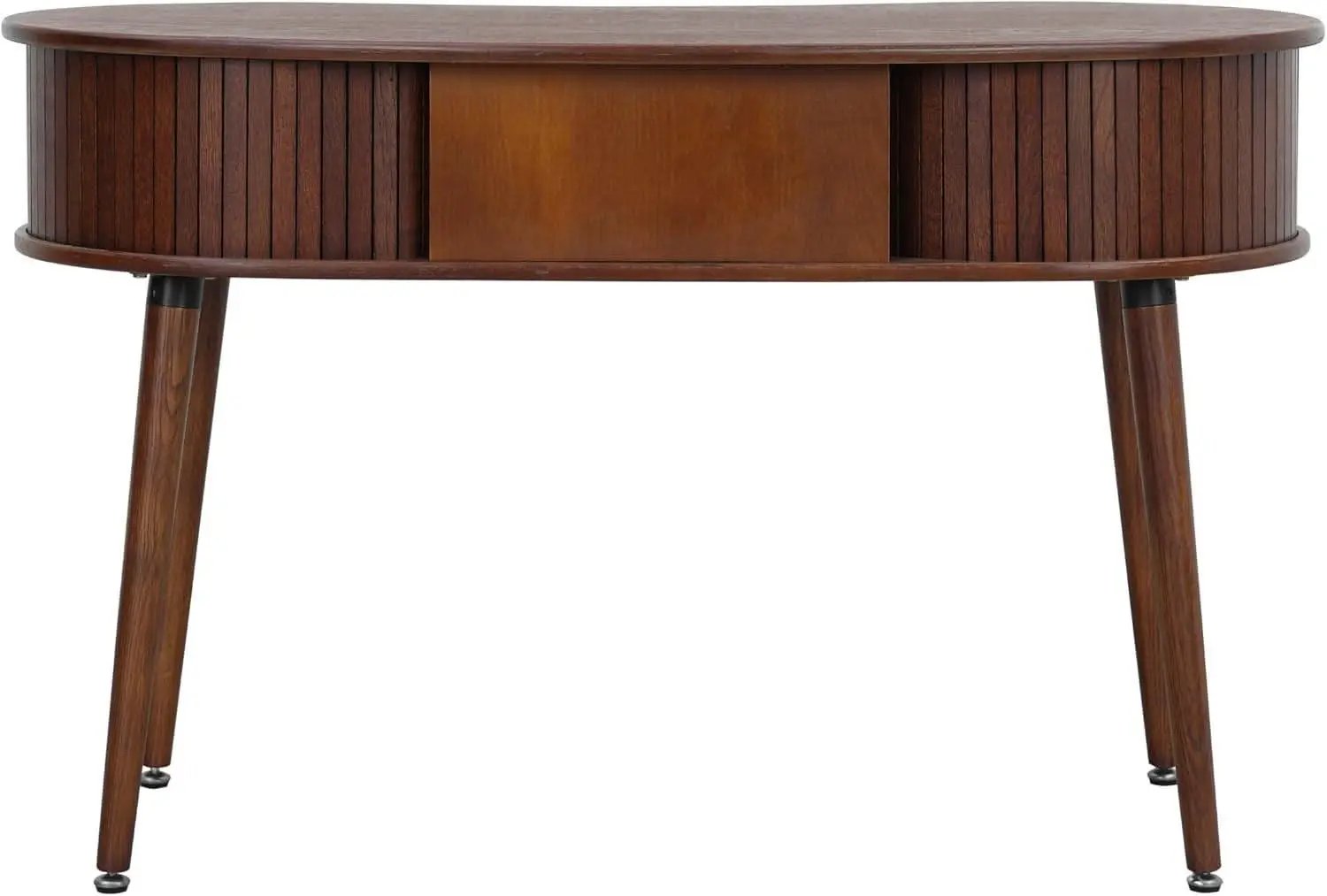 Ripple Desk Dark Walnut Vertical Groove Concealed Drawers from PriceLows™