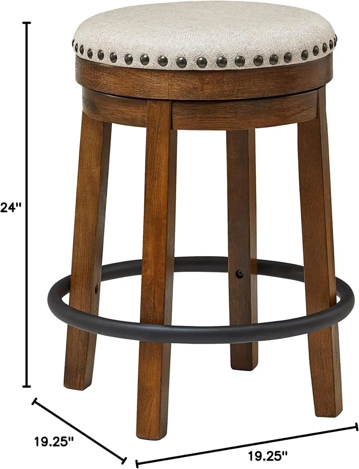 24 Inch Counter Height Swivel Bar Stool Brown And Black from PriceLows™